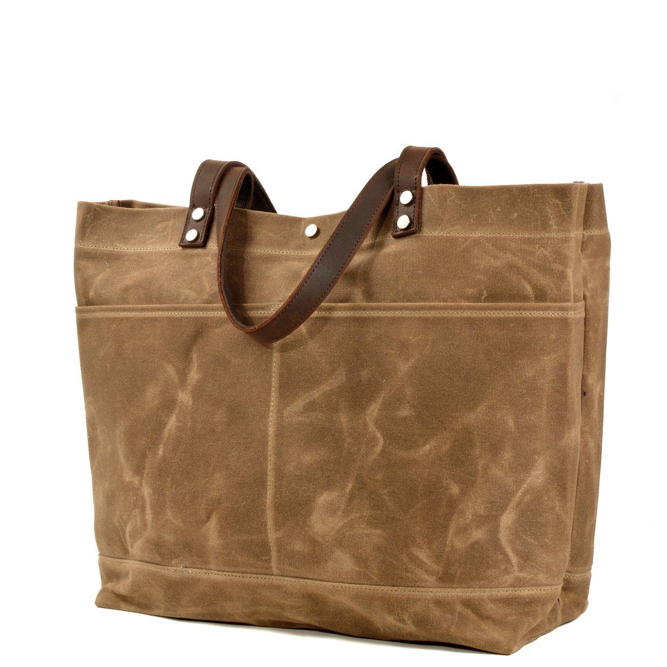 Bovec™ - Gewachste Canvas Schultertasche Mit Ledergriffen, Vintage-Design, 27L, Unisex