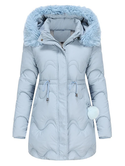 Luxuriöse Damen-Winterjacke mit Pelzkragen – Perfekt für kalte Tage