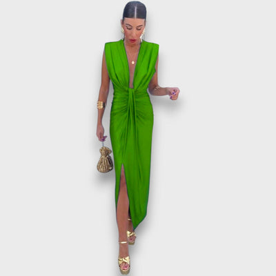 Oriane – Drapiertes Abendkleid mit tiefem Ausschnitt