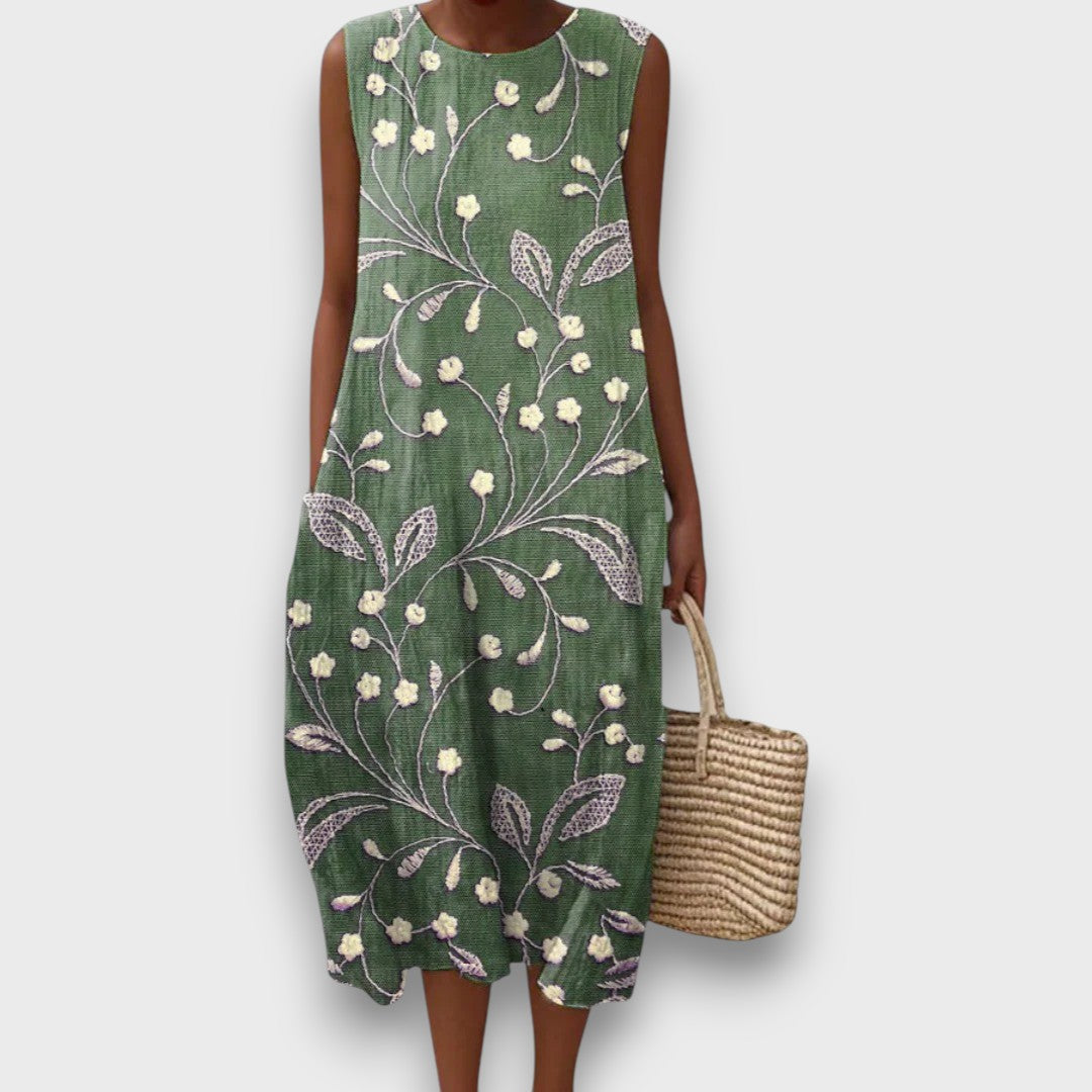 Lunaria – Kleid mit Blütenstickerei