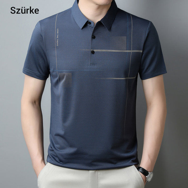 🌞👕Férfi laza hűvös légáteresztő hajtókás póló