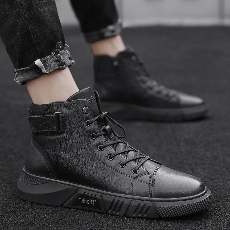 Davido ™ -  Robuste Herren Lederstiefel aus schwarzem Leder