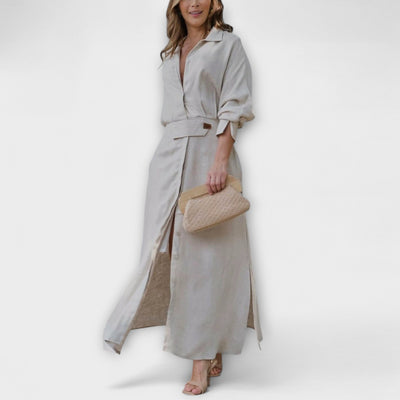 Jeanette - Maxikleid mit V-Ausschnitt