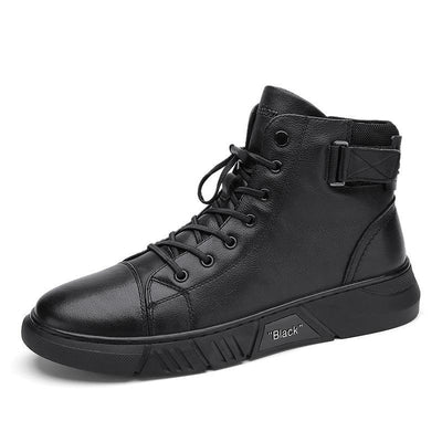 Davido ™ -  Robuste Herren Lederstiefel aus schwarzem Leder
