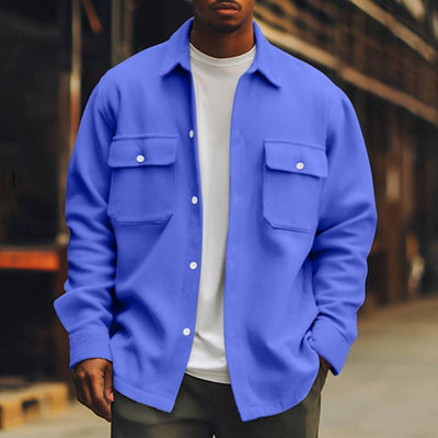 Geknöpfte Jacke mit Fronttaschen für Herren