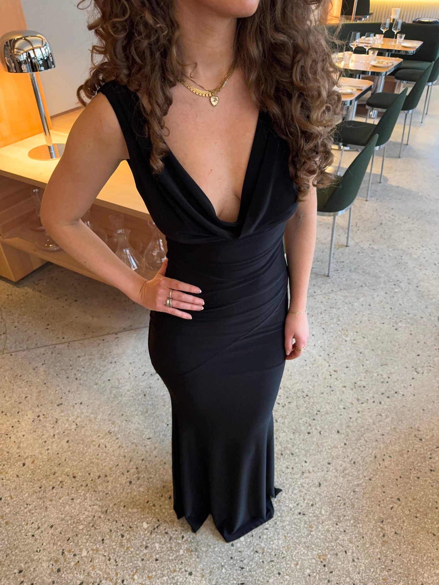 Damen Maxikleid ärmellos Baumwolle V-Ausschnitt für Sommer & Party