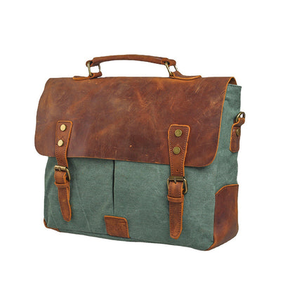 Milwaukee™ Laptop-Umhängetasche - Vintage Canvas mit Wasserabweisendem Rindleder, 10L Volumen