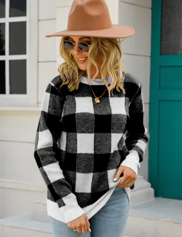 Pascale | Zeitlos Karierter Damenpullover