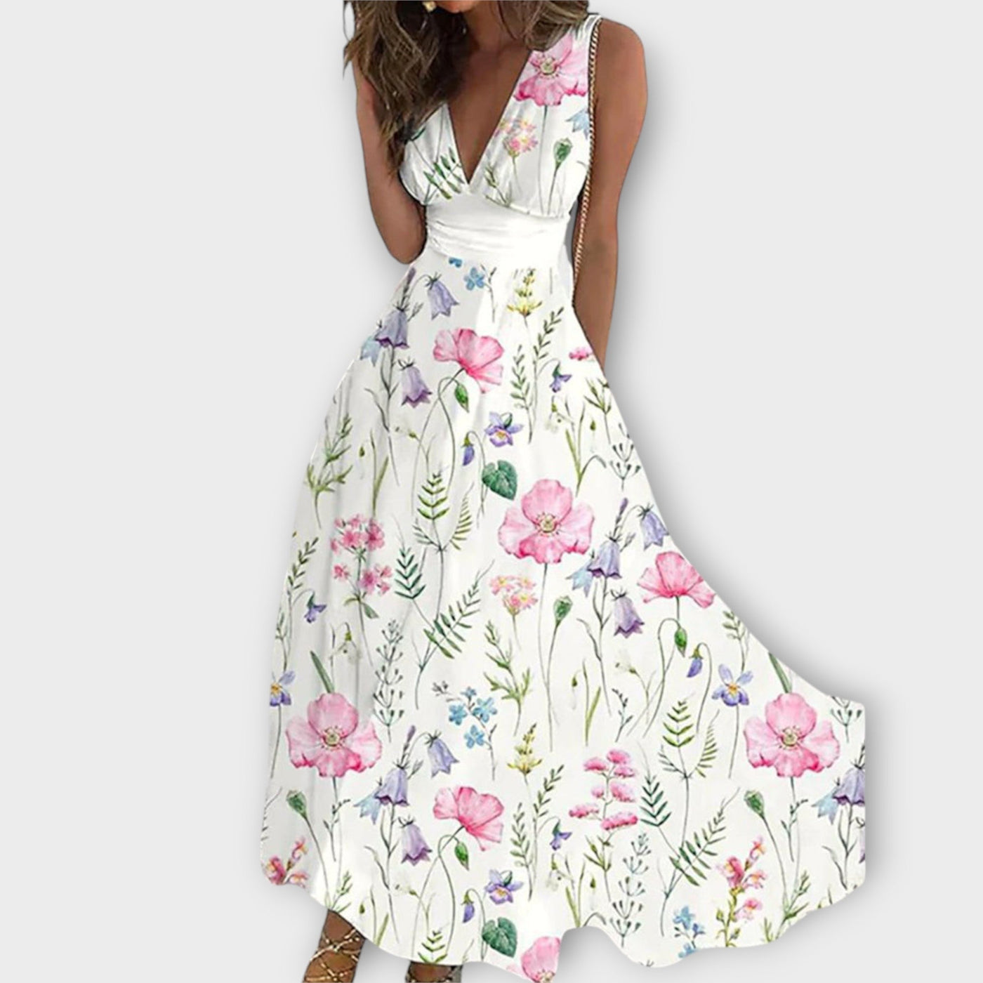 Romy - Floral V-Neck Kleid
