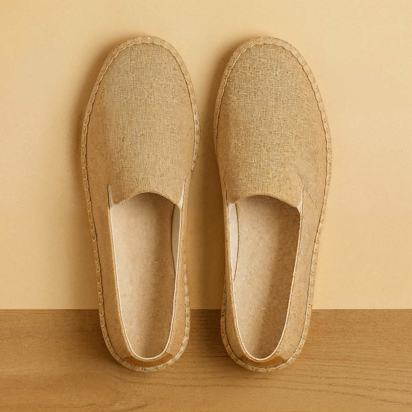 Arden™ Unisex Espadrille Beige – Bequeme Leinenslipper mit Handgenähter Juteschnur