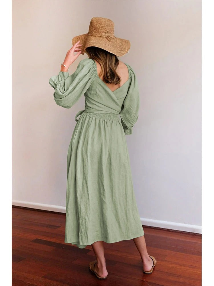 Oriana™ | FRANZÖSISCHES KLEID MIT RÜSCHENÄRMELN