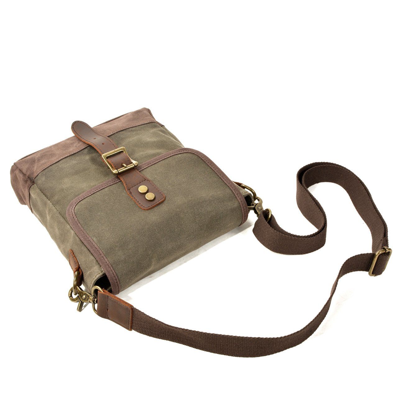 Matera™ – Vintage Canvas Umhängetasche aus Gewachster Baumwolle und Leder, Unisex, 4,5L