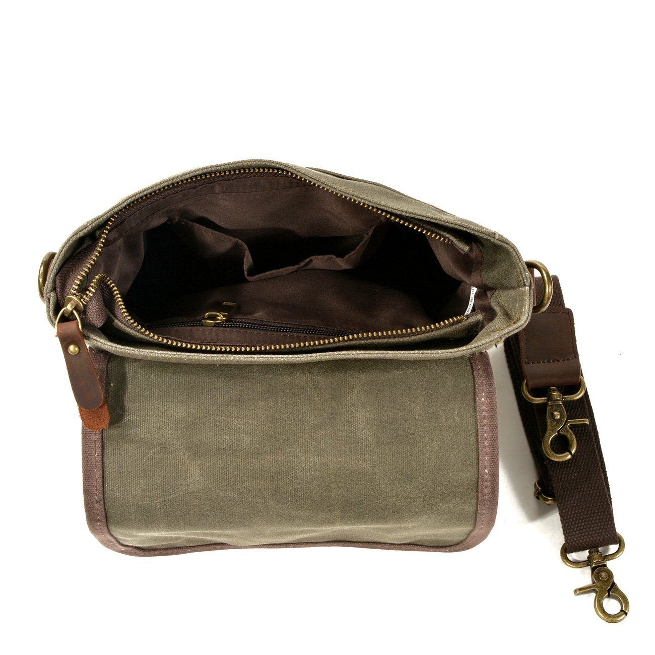 Matera™ – Vintage Canvas Umhängetasche aus Gewachster Baumwolle und Leder, Unisex, 4,5L