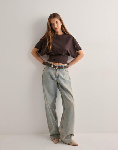 Oversized T-Shirt mit weiten Ärmeln – Premium Baumwolle, Relaxed Fit
