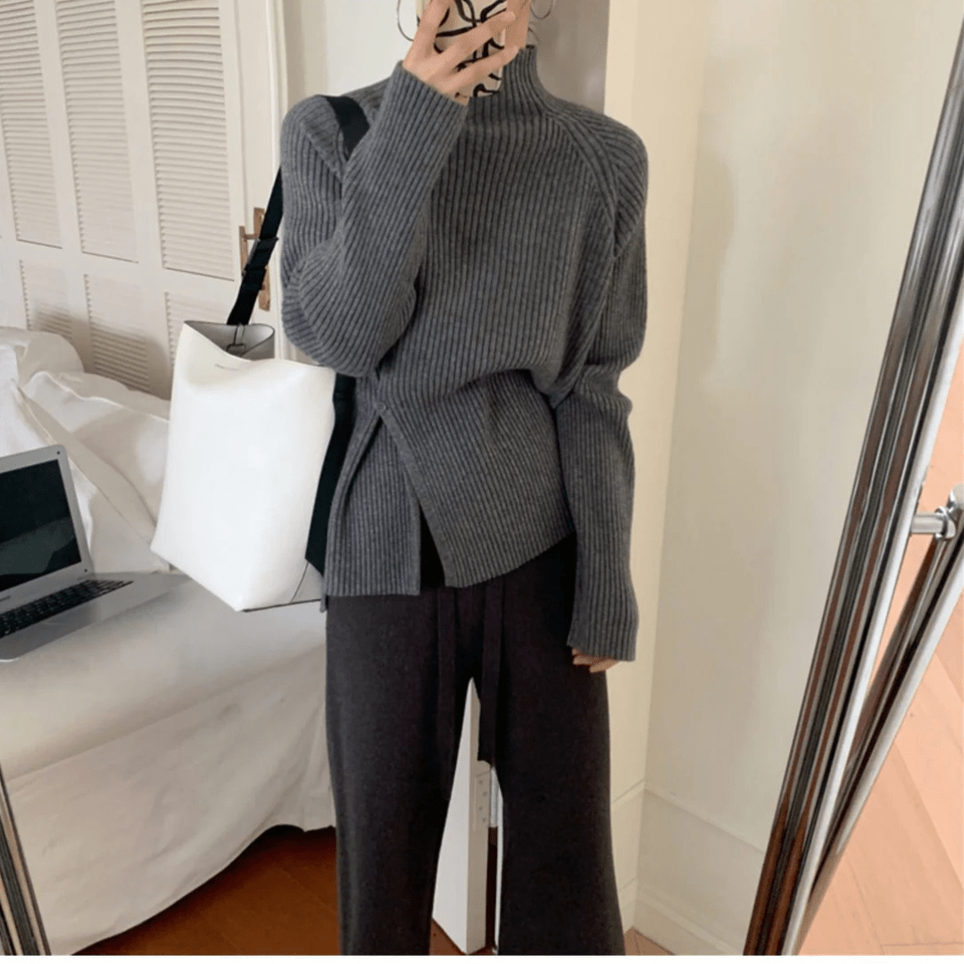 Aella Gerippter Rollkragenpullover