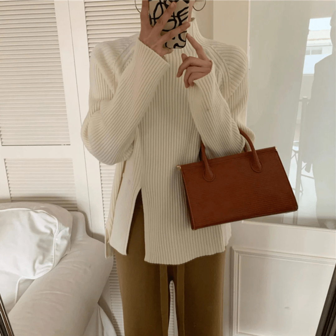 Aella Gerippter Rollkragenpullover