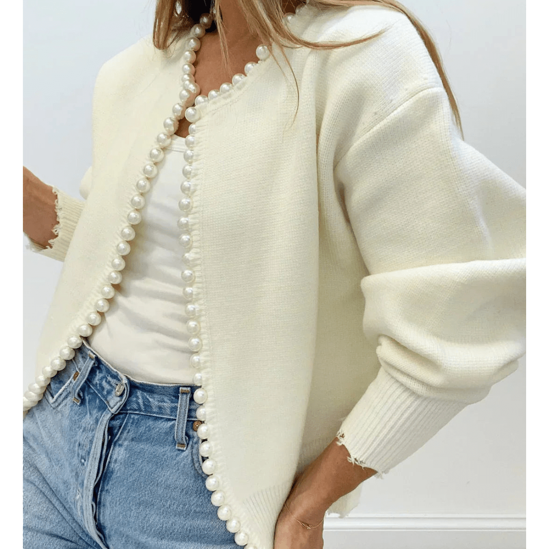 Ally Strickjacke mit Perlenbesatz