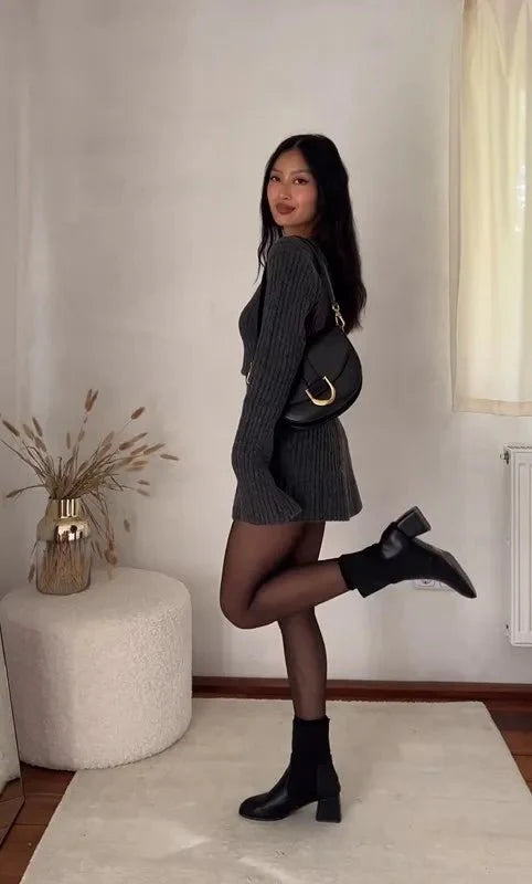 Azalea Geripptes Minikleid