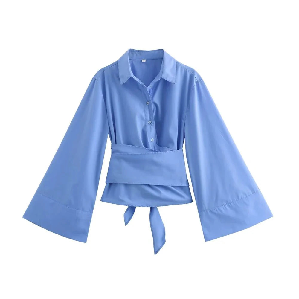 Charissa Kimonobluse mit breitem Schleifengürtel