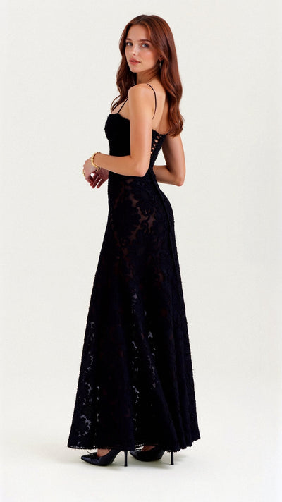 Hannah Floral Transparentes Maxikleid