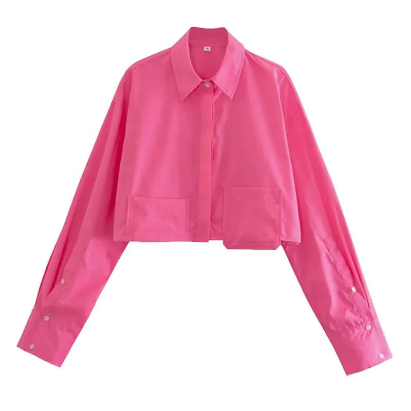 Kaleen Gekürzte Langarmbluse