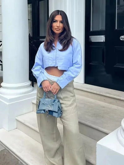 Kaleen Gekürzte Langarmbluse