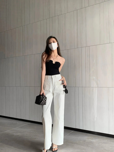 Kiera High-Waisted Jeans mit Weitem Bein