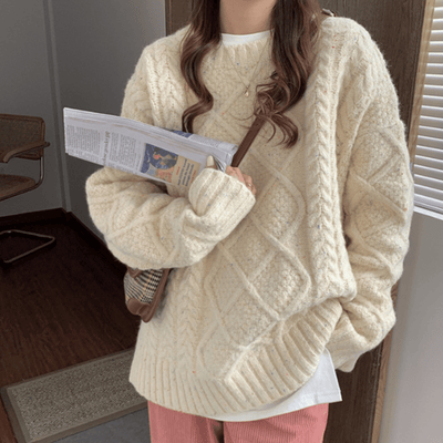 Magnolia Kabelstrickpullover