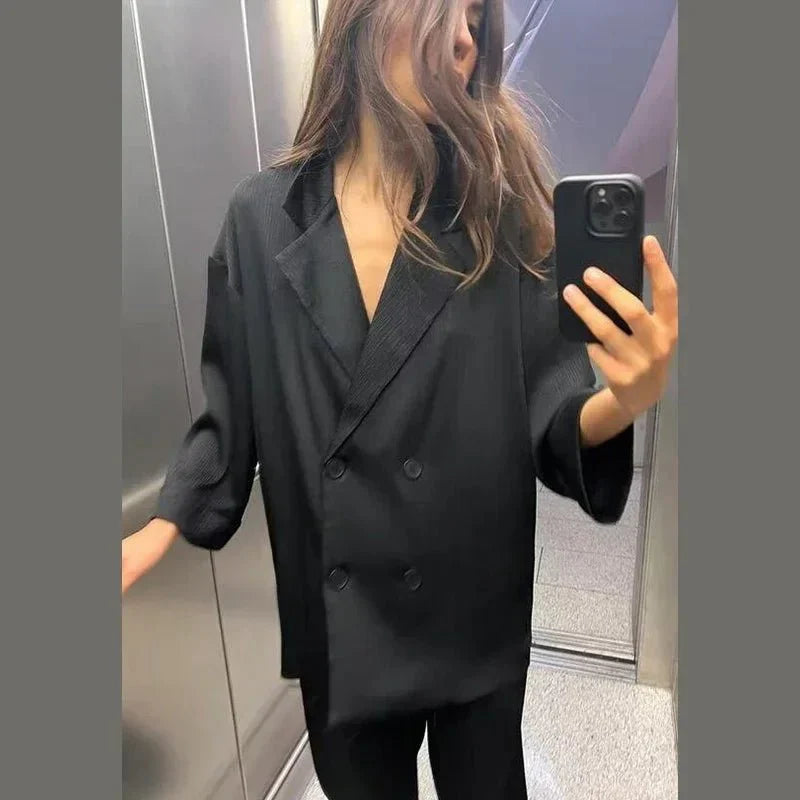 Trixia Lose Blazer und Hosen-Set