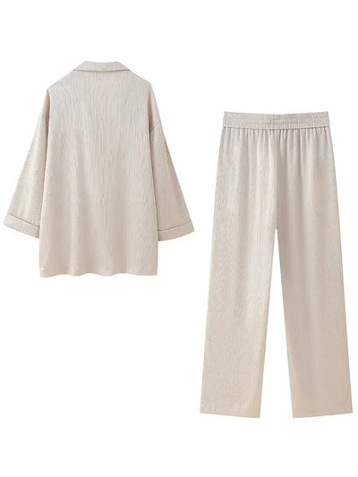 Trixia Lose Blazer und Hosen-Set