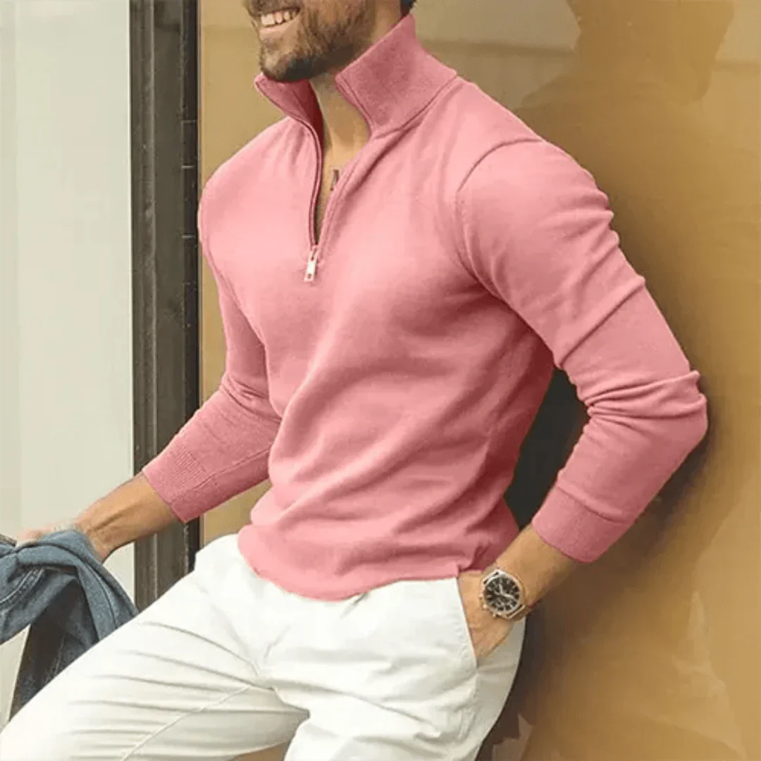 Wilton Rollkragenpullover mit Halbem Reißverschluss