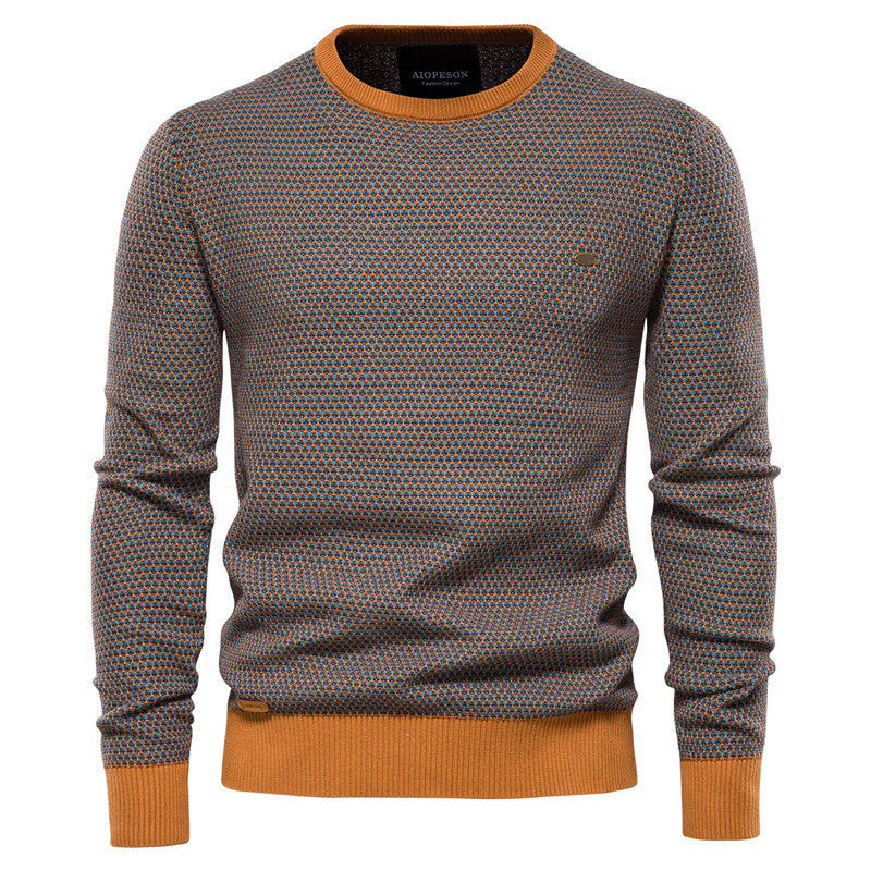 Stylischer Herrenpullover mit kontrastfarbenem Saum – Emiliano