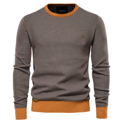 Stylischer Herrenpullover mit kontrastfarbenem Saum – Emiliano