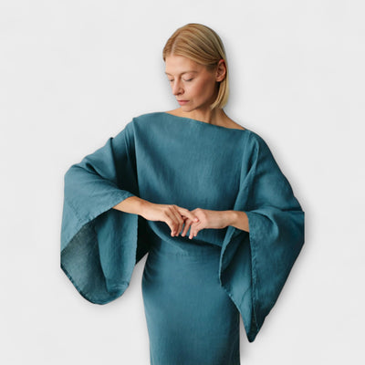 Dana - Kimono Kleid aus Leinen und Baumwolle