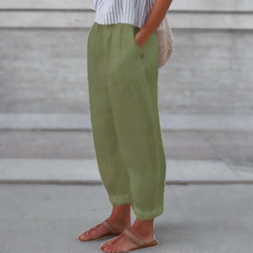 Gemütliche Leinenhose mit praktischen Seitentaschen –Mia