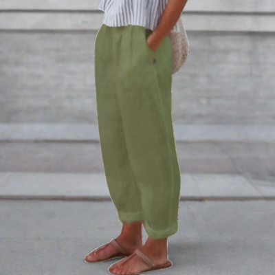 Gemütliche Leinenhose mit praktischen Seitentaschen –Mia