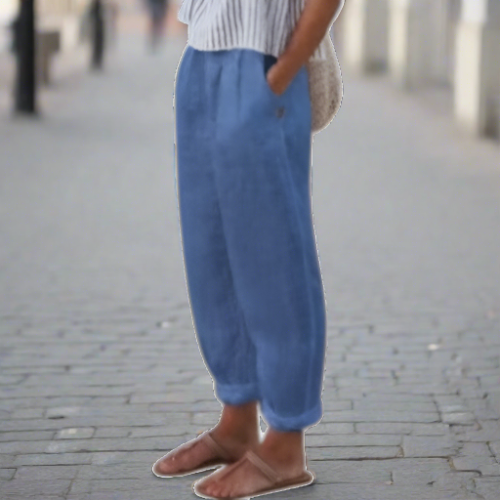 Gemütliche Leinenhose mit praktischen Seitentaschen –Mia