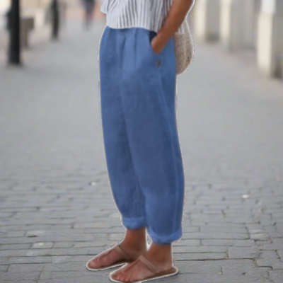 Gemütliche Leinenhose mit praktischen Seitentaschen –Mia