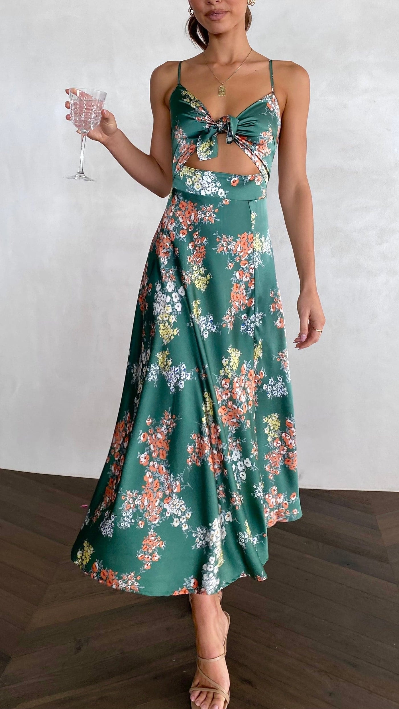 Titus | Dreamers Midi-Kleid - Grüne Blumen