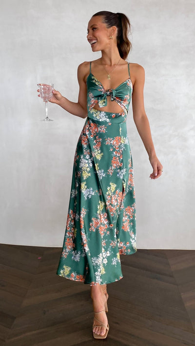 Titus | Dreamers Midi-Kleid - Grüne Blumen