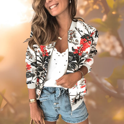 Blumenmuster-Jacke für Damen