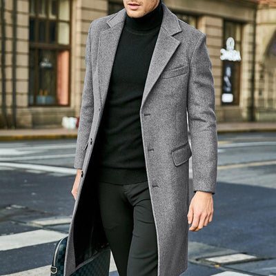 Slim-Fit-Mantel mit Revers für Herren