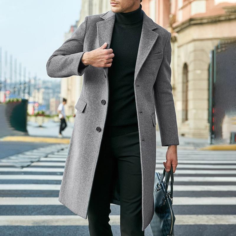 Slim-Fit-Mantel mit Revers für Herren