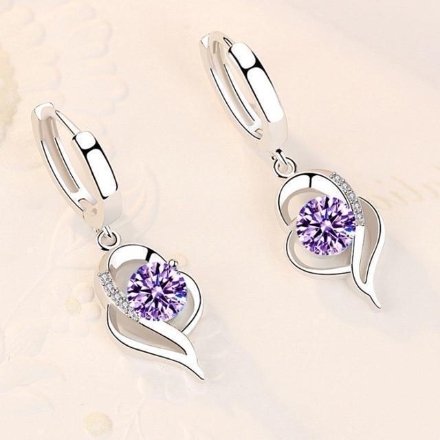 925 Sterling Silber und mit Zirkonia belegte Blumenohrringe