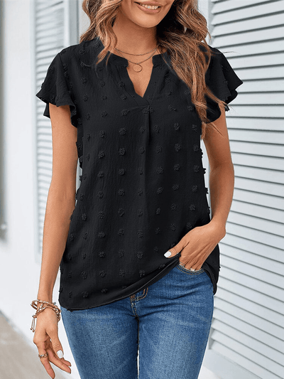 Bluse mit Patchwork und Rüschen