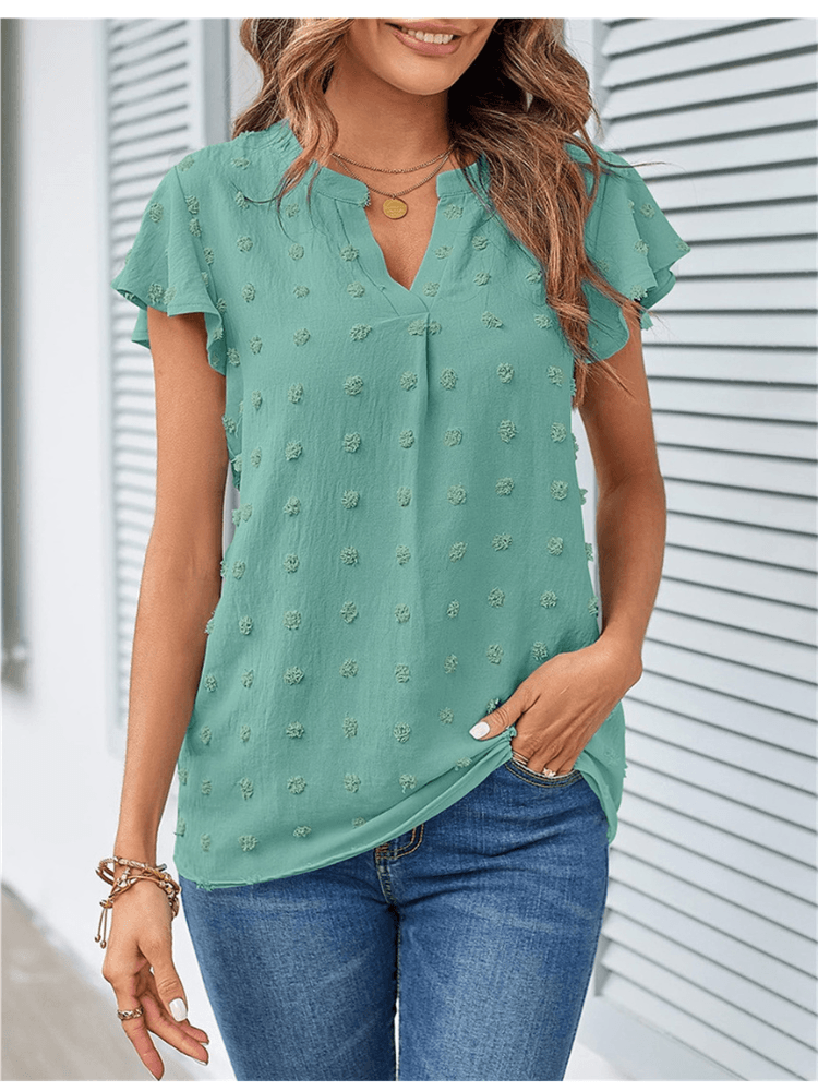 Bluse mit Patchwork und Rüschen
