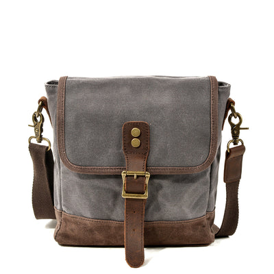 Matera™ – Vintage Canvas Umhängetasche aus Gewachster Baumwolle und Leder, Unisex, 4,5L