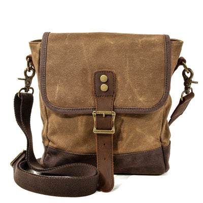 Matera™ – Vintage Canvas Umhängetasche aus Gewachster Baumwolle und Leder, Unisex, 4,5L