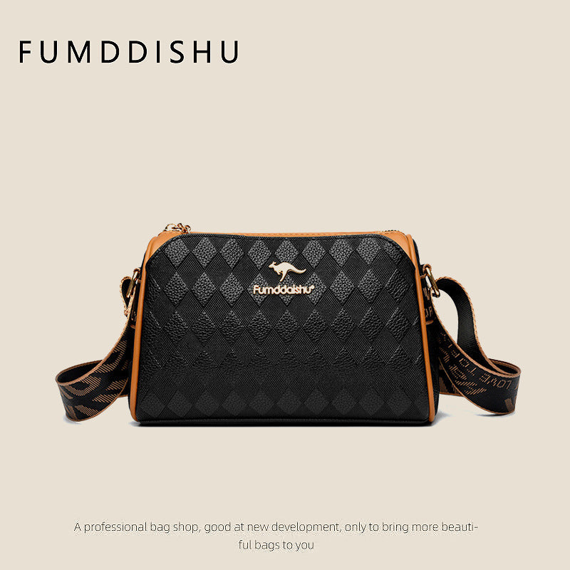 Edgar | [Das beste Geschenk für sie] Modische 3-lagige Umhängetasche mit Rautenmuster und großem Fassungsvermögen