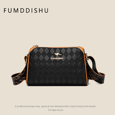 Edgar | [Das beste Geschenk für sie] Modische 3-lagige Umhängetasche mit Rautenmuster und großem Fassungsvermögen